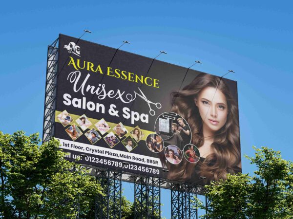 Unisex Salon & Spa Hoarding PSD Template (16x10 ft) – Editable Download