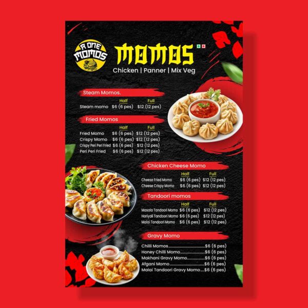 Professional 12×18 Restaurant Menu Design PSD Template – Fully Editable for Global Use