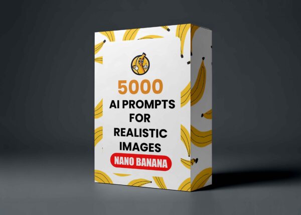 5000 AI Prompts for Realistic Images – Nano Banana digital download package for MidJourney, Stable Diffusion, and DALL·E
