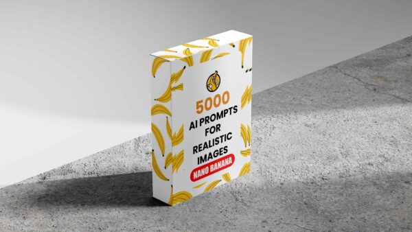5000 AI Prompts for Realistic Images – Nano Banana digital download package for MidJourney, Stable Diffusion, and DALL·E