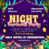 Editable Night Farewell Party PSD Template – 4x4 size Photoshop banner for schools, colleges, and corporate farewell events.