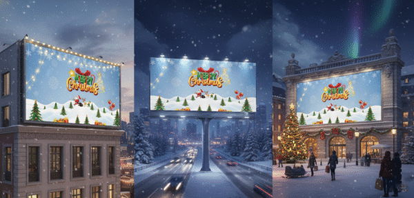 Merry Christmas banner PSD design for flex and vinyl printing